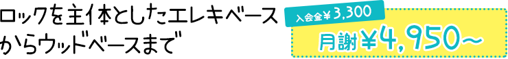 ロックを主体としたエレキベースからウッドベースまで